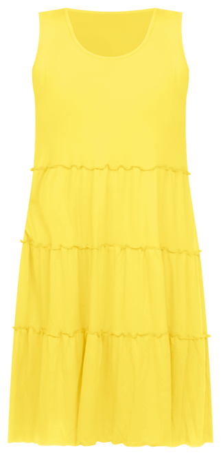 Plus Size Scoop Neck Tiered Midi Dress