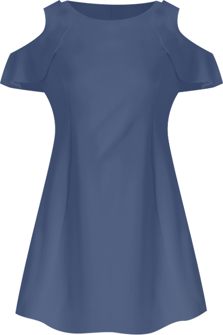 Ruffle Cold Shoulder a Line Knee Length Dress