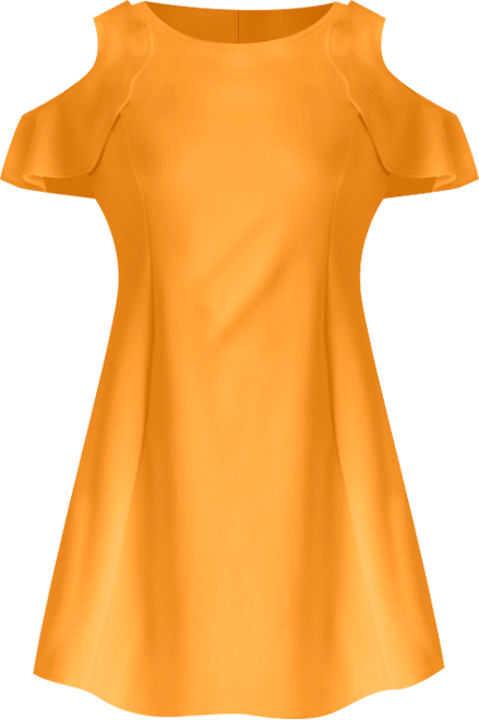 Ruffle Cold Shoulder a Line Knee Length Dress