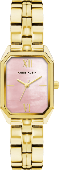 Women's Three Hand Quartz Gold-Tone Alloy Link Bracelet Watch, 24mm