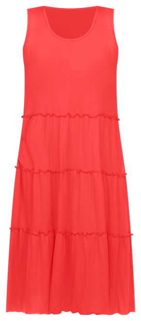 Women's Scoop Neck Tiered Midi Dress