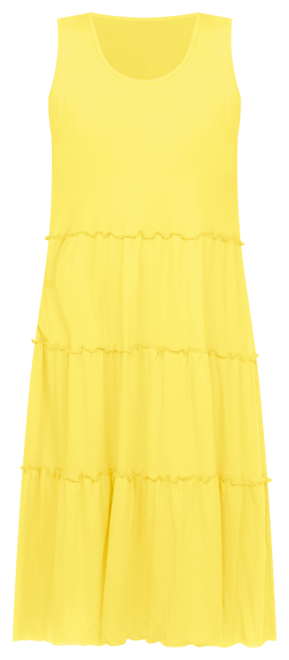 Women's Scoop Neck Tiered Midi Dress