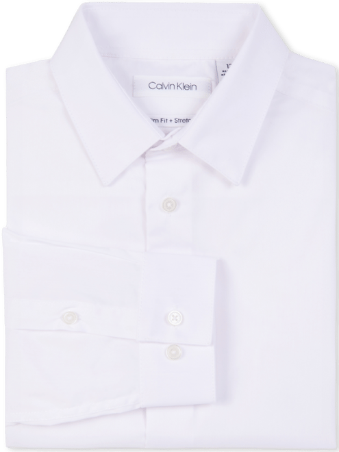 Big Boys Husky Solid Stretch Poplin Shirt