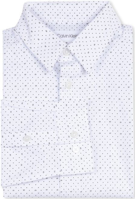 Big Boys Husky Slim-Fit Stretch Logo Dot-Print Dress Shirt