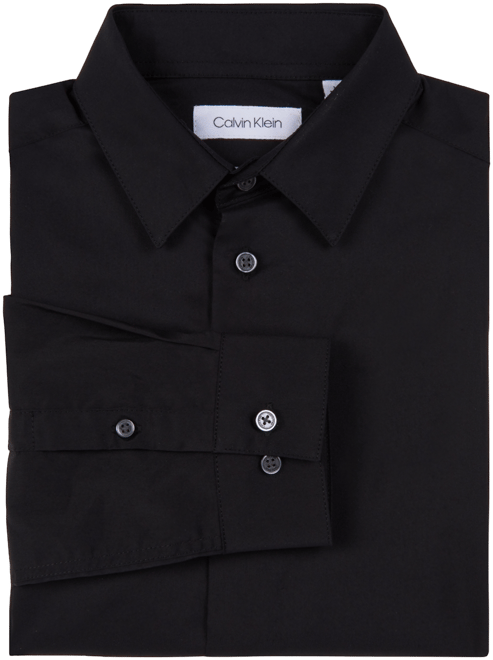 Big Boys Husky Solid Stretch Poplin Shirt