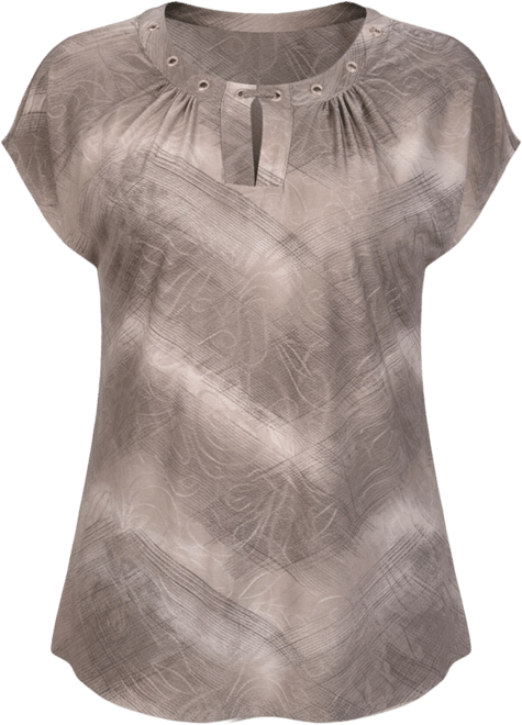 Petite Extended Short Sleeve Top with Grommets