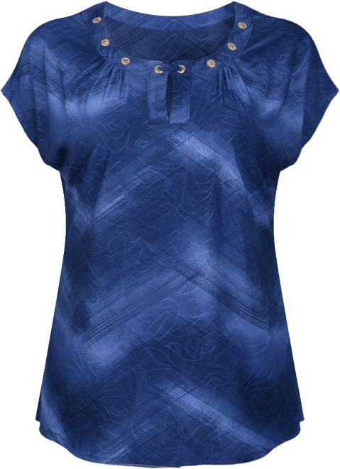 Petite Extended Short Sleeve Top with Grommets