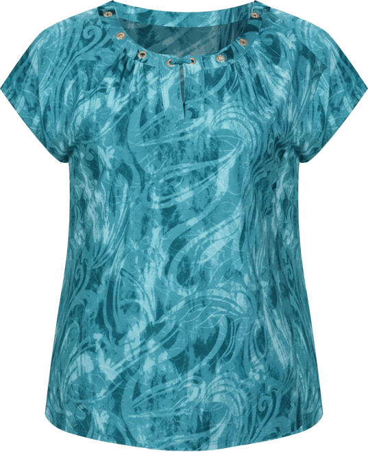 Petite Extended Short Sleeve Top with Grommets