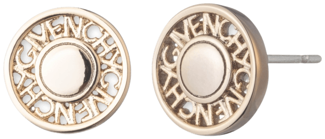 Givenchy Gold-Tone Logo Coin Button Stud Earrings - Macy's