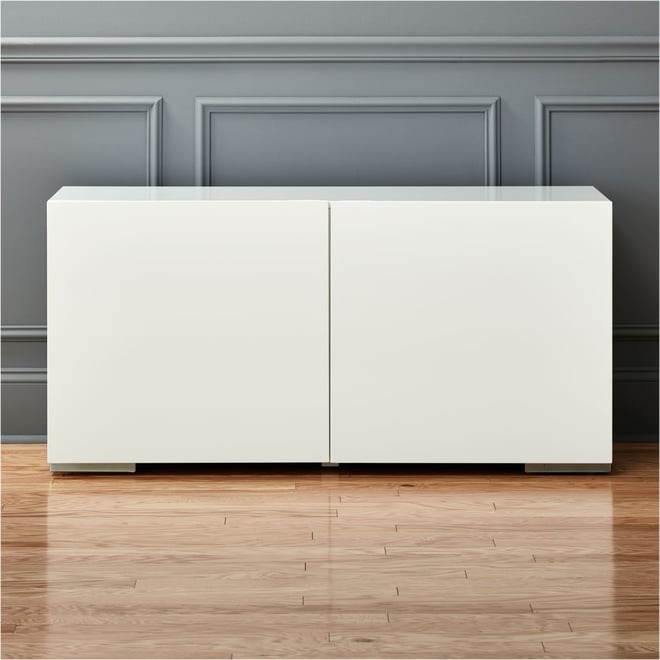 Fuel White High-Gloss Lacquered Credenza 52