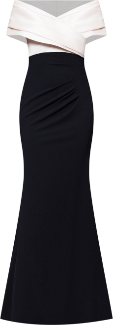 Petite Off-The-Shoulder Sweetheart-Neckline Gown