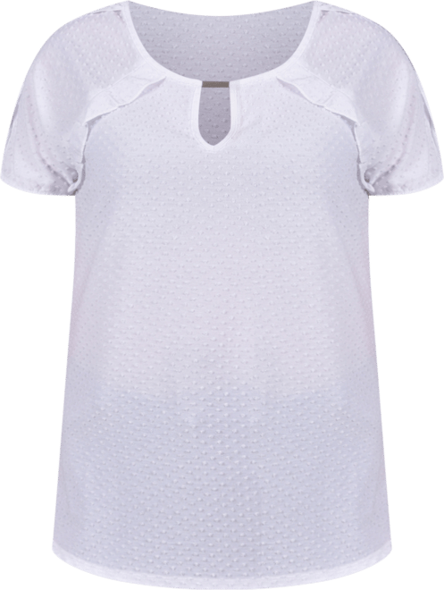 Petite Swiss Dot Short Sleeve Top