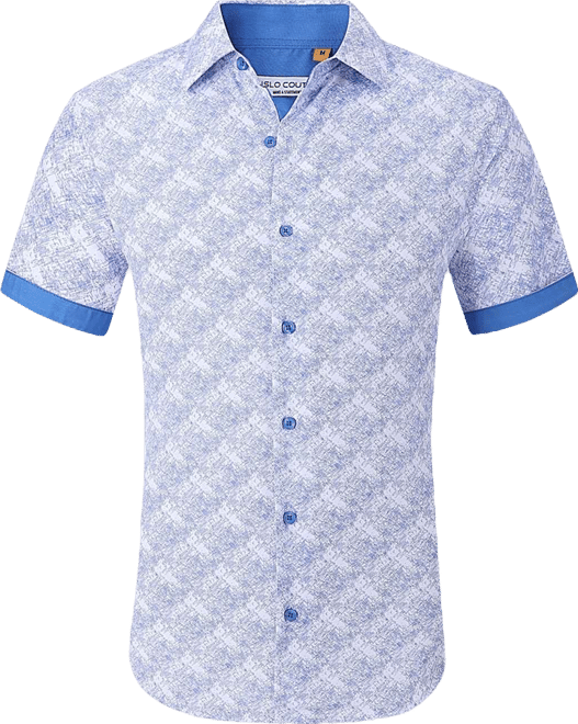 Men's Slim-Fit Geo-Print Performance Shirt