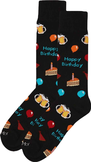 Men's Happy Birthday Rayon from Bamboo Novelty Crew Socks