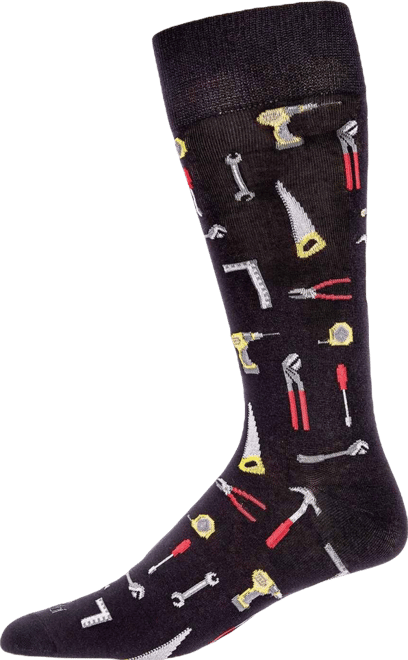 Men's Tool Bench Rayon from Bamboo Novelty Crew Socks