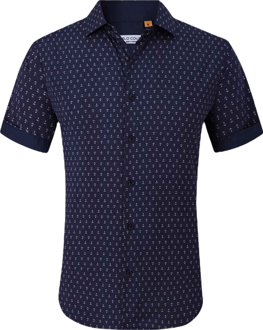 Men's Slim-Fit Geo-Print Performance Shirt