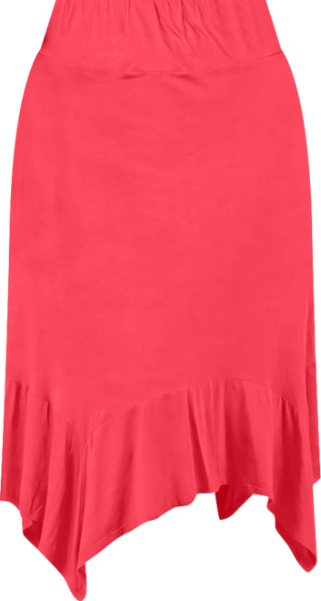 Plus Size Elastic Waist Handkerchief Skirt