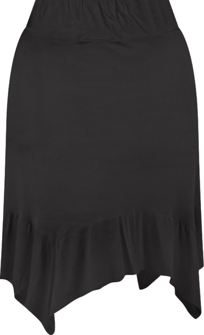 Plus Size Elastic Waist Handkerchief Skirt