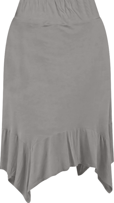 Plus Size Elastic Waist Handkerchief Skirt