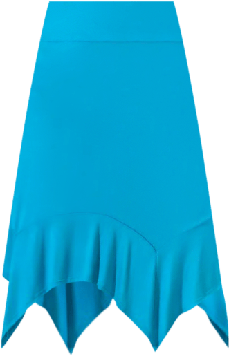 Solid Color Knee Length Elastic Waist Handkerchief Skirt