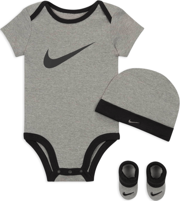 Nike Caja de conjunto de 3 piezas Swoosh para bebé