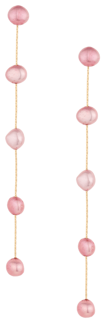 18K Gold Plated Brass Dripping in Freshwater Pearl Earrings