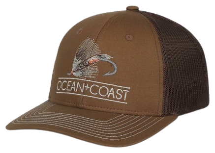 Ocean + Coast Men's Fishing Lure Patch Snapback Hat, Brown, Cotton