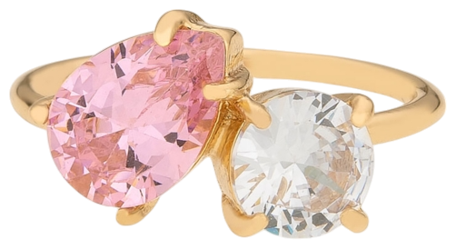 18K Gold Plated Brass Colored Topaz Cubic Zirconia Ring