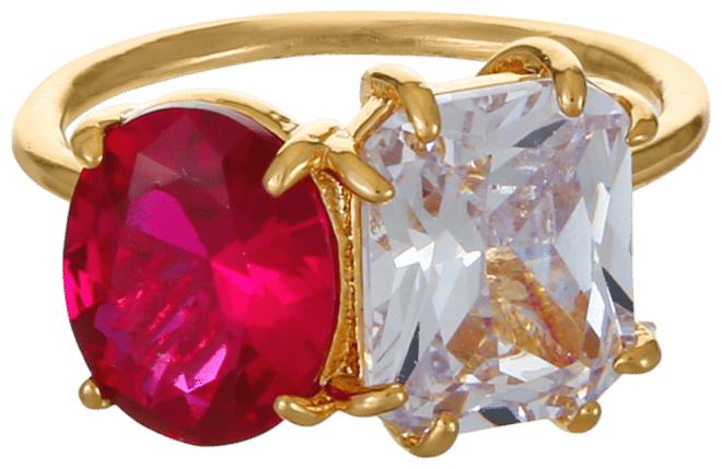 18K Gold Plated Brass Multi Stone Cubic Zirconia Ring