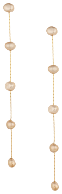 18K Gold Plated Brass Dripping in Freshwater Pearl Earrings