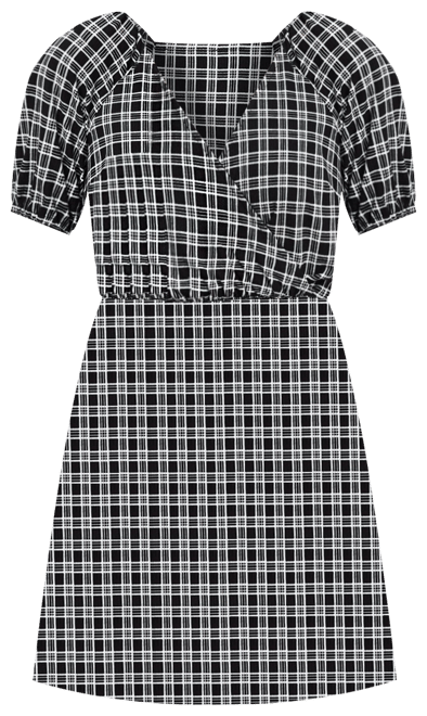 Gingham Puff Sleeve Dress