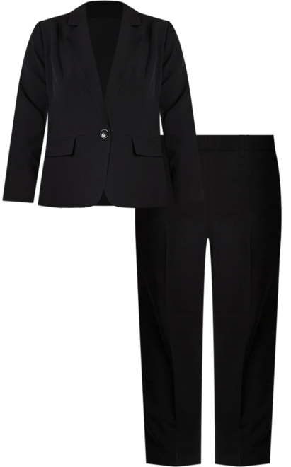 black suit womens dress set Black eClergy's Skirt Suits for Women​ with Six front Satin Buttons –  eClergys main image 0