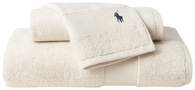 Ralph Lauren Polo Player Cotton Bath Towel - White