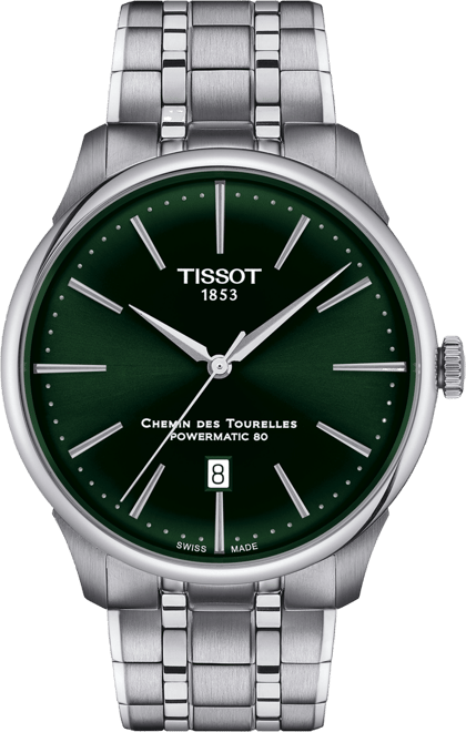 Men's Swiss Automatic Chemin des Tourelles Powermatic 80 Stainless Steel Bracelet Watch 42mm