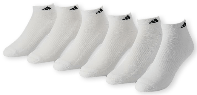 Men's adidas 6-pack Athletic Cushioned Low-Cut Socks