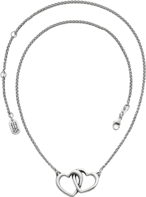 James Avery Sterling Silver Double Heart Linked Necklace | Dillard's