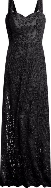 dress the population anabel sheer sequin dress Dress the Population Anabel Sequin Embroidered Gown - Blue