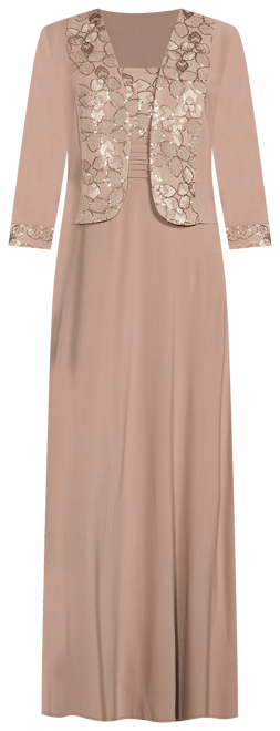 le bos embroidered 2 piece jacket dress Le Bos Embroidered 3/4 Sleeve Square Neck 2-Piece Jacket Dress