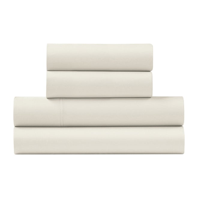 Luxury 1000 Thread Count Bed Sheets Set - 100% Cotton Sateen - Soft, Thick & Deep Pocket - Queen - Ivory