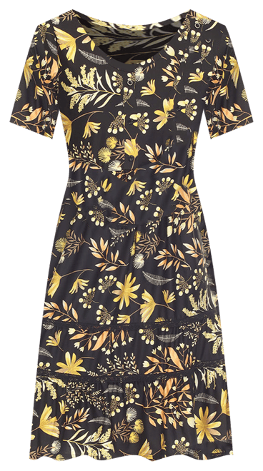 White Mark Womens Scoop Neck Short Sleeve Fitted Floral Fit + Flare Dress -  JCPenney
