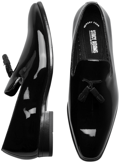 Stacy Adams Phoenix Patent Tassel Plain Toe Formal Loafers, Black