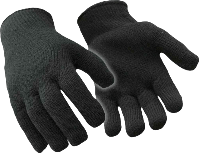 Men's Heavyweight Acrylic Loop Terry Knit Glove Liners Black (Pack of 12 Pairs)