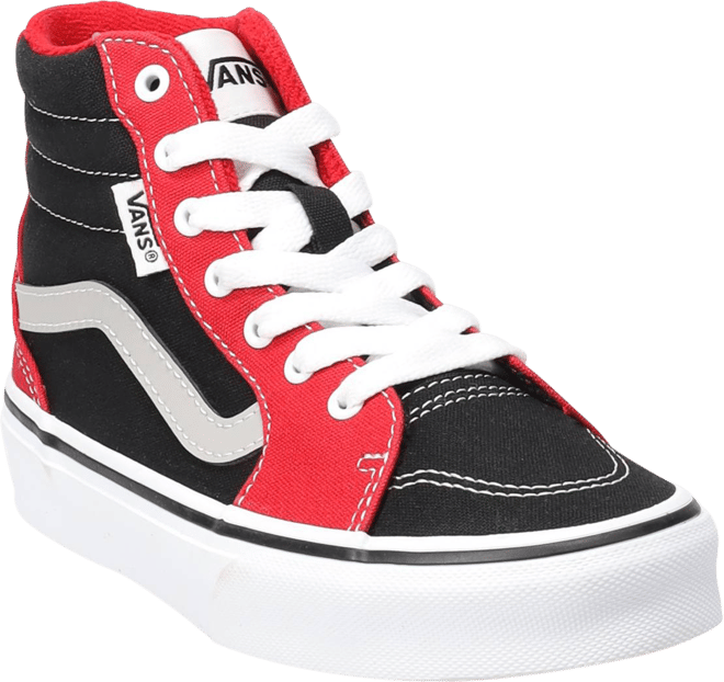 Vans shoes for clearance boys black and red