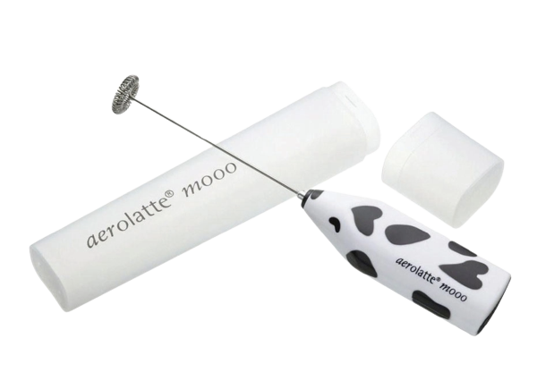 Aerolatte Mooo Milk Frother with Case, Display of 12