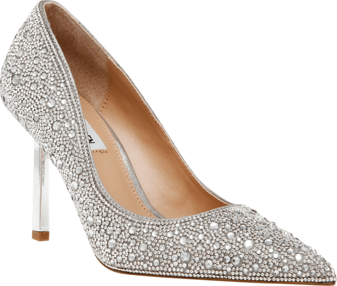 Women Shoes Matching Bag Set with Shinning Crystal with Thin Heels Garden  Party