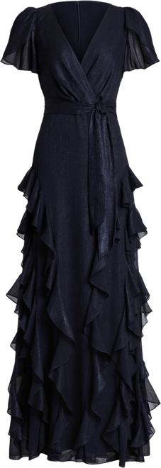 Lauren Ralph Lauren Women's Ruffle-Trim Metallic Chiffon