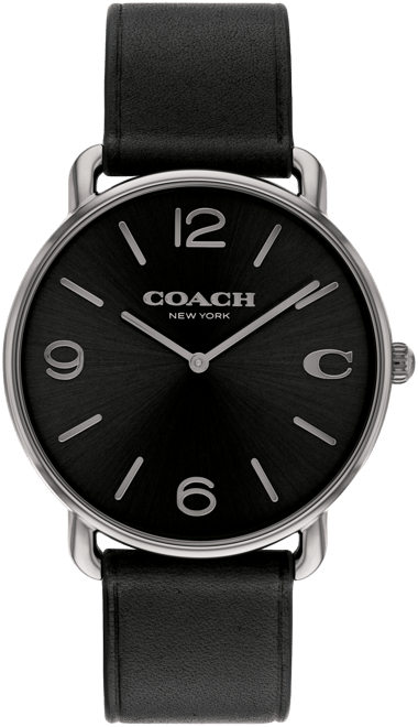 Unisex Elliot Black Leather Strap Watch 40mm