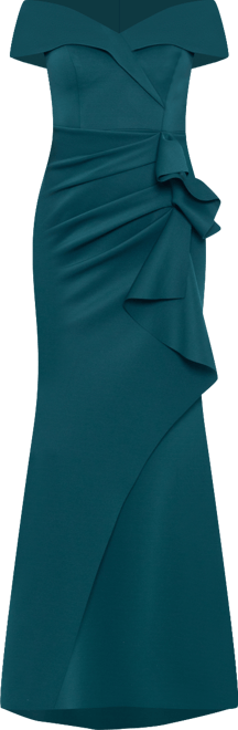 Scuba Off-The-Shoulder Gown