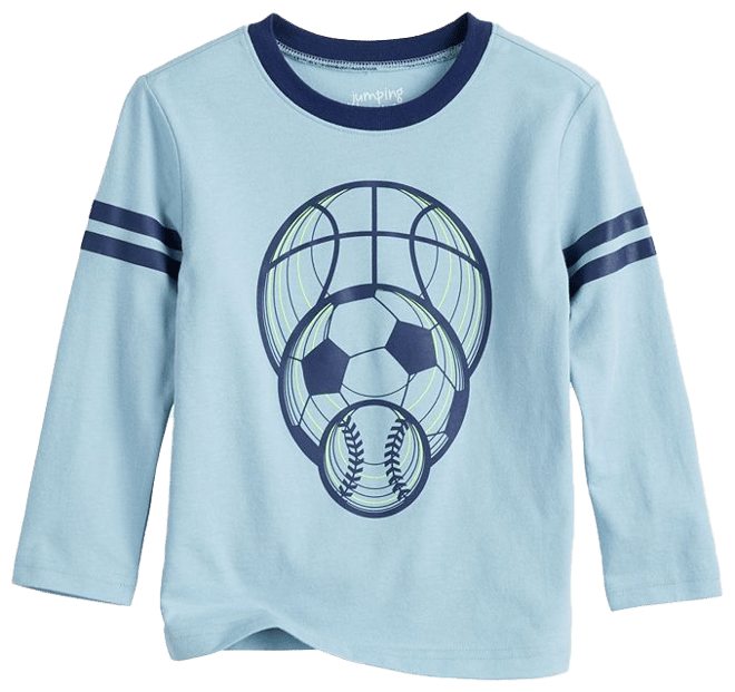 JUMPING BEANS Sports Ball Soccer Boy's Long Sleeve Boys Shirt 4T