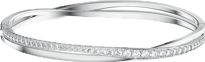 Swarovski Rose Gold-Tone Crystal Intertwining Double-Row Bangle